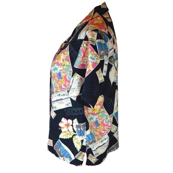 Vintage Island Traders Short Sleeve Button Down Tropical Rayon Shirt, Small - Picture 4 of 8
